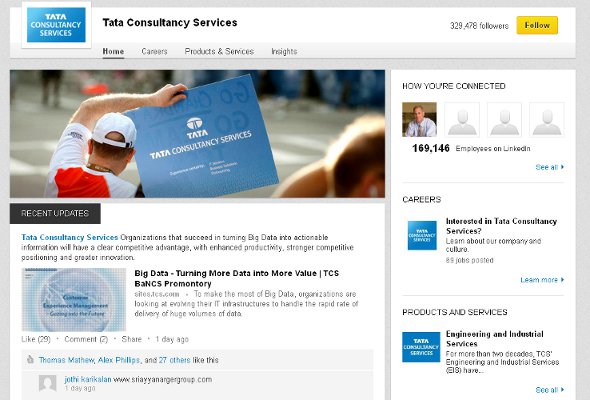 Tata Linkedin Company page
